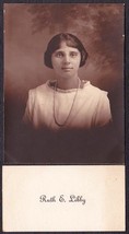 Ruth E. Libby High School Graduation Photo &amp; Calling Card circa 1920 Maine - £13.76 GBP