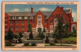 Postcard MI Michigan East Lansing Michigan State College Sarah Williams Dorm - $4.95