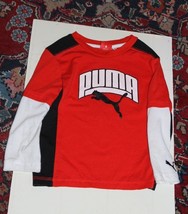 Puma ~ boys long sleeve shirt Red w Black and White  ~ size 2T - £5.50 GBP