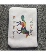 “I’d Rather Be At The Barn” Cosmetic Bag Clutch 9”x6” New Rainbow Horse - €7,70 EUR