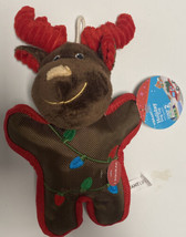 Vibrant Life Holiday Moose Dog Chew Toy - 7 in Stuffed Plush Squeaky Christmas - £7.15 GBP