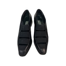 Nickles Italian Womens Size 8.5AA Leather Slip On Loafers Black - £16.61 GBP