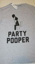 Party Pooper guy on toilet NWT small t-shirt gray S men women unisex - $9.26