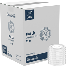 LIDS for 16 Oz Clear Plastic Cups Bulk [1,000 Pack] Ultra Clear PET LID ... - £42.23 GBP