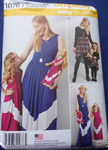 Simplicity Childs Misses Leggings Dress  Doll Clothes Size 3-8 XS-XL #1076 Uncut - £4.74 GBP