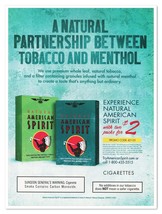 Natural American Spirit Menthol Cigarettes 2011 Full-Page Print Magazine Ad - £7.63 GBP