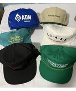 Vintage Lot Of 6 Hats Trucker Caps Farming Related SnapBack Or Adjustabl... - $254.47 MXN