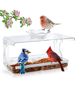 Window Bird Feeder with Non-Marking Self-Adhesive Hooks, Clear and Trans... - $399.10 MXN