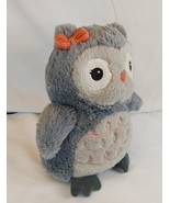 Lambs &amp; Ivy Gray Owl Plush 12&quot; Girl Orange Bow pre-owned  good condition. - £11.51 GBP