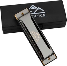 Eastrock Blues Harmonica Mouth Organ 10 Hole C Key With, Gift Black - £19.17 GBP