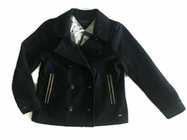 New $99 Tommy Hilfiger Girls Black Wool Coat Kids Sz S 7-9 Years Winter Jacket - £31.57 GBP