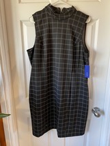 Apt. 9 Dress Women’s XL Black Checked Sleeveless Business Zip Back - £17.20 GBP