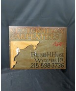 OLD &quot;Restoration Carpenters&quot; Hand Painted Wood Sign Richard Haase Wycomb... - $299.99