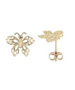 14K Gold Mini Butterfly Post Earrings - £75.83 GBP