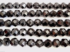 25 6mm Czech Glass Firepolish Renaissance Style Beads: Jet - £2.20 GBP