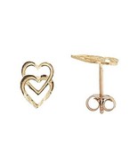 14K Gold Mini Heart Post Earrings - £63.19 GBP