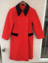 Vintage Rothschild 70% Wool Long Coat Jacket w/ Pockets Red Sz. 14 Usa ~Euc~ - $91.91