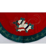 Elegant Red &amp; Green Velvet With Bells Christmas Tree Skirt 44&quot; Wide - $641.66 MXN