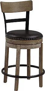 Swivel Counter Height Barstool 24 Inch Seat Height Light Brown Set Of 1,... - $225.99