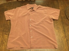 Men’s Van Heusen Short Sleeve Button Down Shirt Large 16 / 16.5 Rayon/Poly - £7.04 GBP