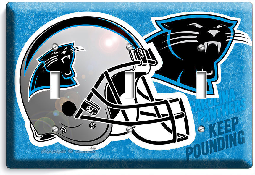 CAROLINA PANTHERS FOOTBALL TEAM TRIPLE LIGHT SWITCH WALL PLATE COVER GARAGE ART