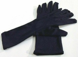 12&quot; Long Navy Gloves Size 9(Medium)Cotton Blend Fine Knitted Open Cuff Plain lot - £3.45 GBP+