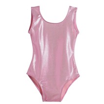 Leotard For Girls Gymnastics Size 5-6 Years Old Sparkly Solid Pink Tank ... - £19.66 GBP