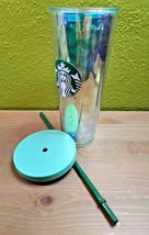  Starbucks Acrylic Iridescent Rainbow Siren Scales 2019 24oz Cold Cup Tu... - $31.05