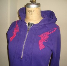 JWLA Johnny Was  Purple  Embroidered Hooded Sweatshirt AMAZING XS  - $59.34