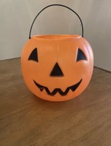 Vtg Norfolk Halloween Pumpkin Blow Mold Pail Bucket Trick-or-treat Made In USA - £7.78 GBP