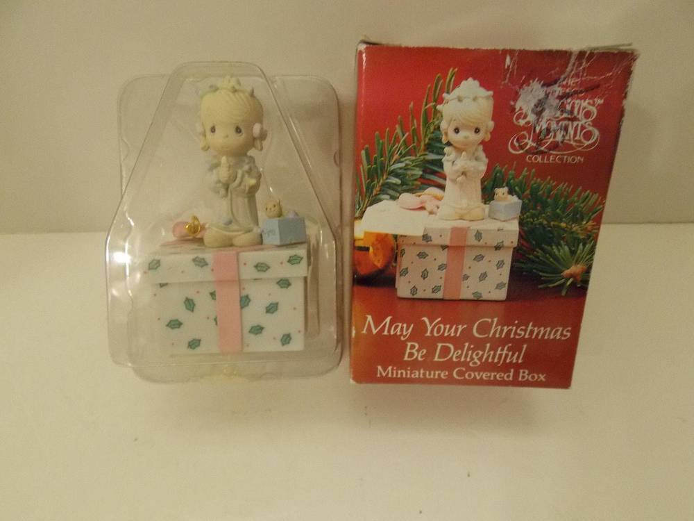 Enesco Precious Moments "May Your Christmas Be Delightful" miniature covered box - $9.90