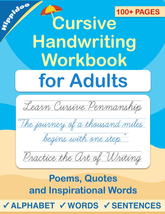 Cursive Handwriting Workbook for Adults: Learn to Write in Cursive, Impr... - £9.64 GBP