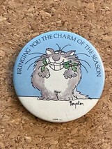 Vintage SANDRA BOYNTON BRINGING YOU THE CHARM OF THE SEASON CAT 2.25&quot; Pi... - £4.13 GBP