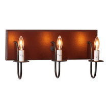 Irvins Country Tinware 3-Light Vanity Light in Rustic Red - £166.11 GBP