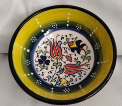 Turkish Bowl Hand Painted Ceramic Multi  Color - £15.00 GBP