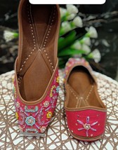 Women Wedding Jutti embroidery leather Bellie US Size 6-10 DLY Cranberry Bellies - £26.00 GBP