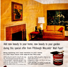 1962 Pittsburgh Paints PPG Advertisement Wallhide Satin Finish Paint VTG... - $465.81 MXN