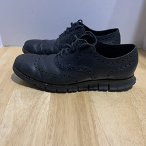 Cole Haan ZEROGRAND Wingtip Oxford Shoes Size 9M C20719 Black/Black Leather - $34.65