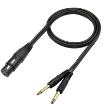 XLR Female to Dual TS 1/4 Stereo Splitter Cable 3-Pin XLR to Dual 6.35Mm  - £13.66 GBP