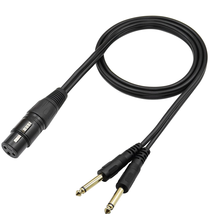 XLR Female to Dual TS 1/4 Stereo Splitter Cable 3-Pin XLR to Dual 6.35Mm - £13.66 GBP