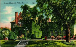 Vtg Linen Postcard Wilkes-Barre Pennsylvania PA - General Hospital UNP - £3.12 GBP