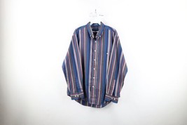 Vintage 90s Streetwear Mens Large Rainbow Striped Collared Button Down Shirt - £31.61 GBP