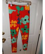 LuLaRoe Orange W/Flowers Size One Size Women's EUC - $21.36