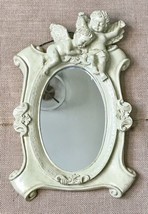 Vintage 12 1/2 Inch  Resin Cherub Mirror Sleeping Angels Romanticism Cottagecore - £51.62 GBP