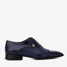 The Rockwell Handmade Navy Blue Leather Cap Toe Men Oxford Shoe image 5