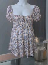 Liberty Love Floral Print Puff Sleeve Ruffle Trim Blouse Mini Dress  Siz... - $21.77