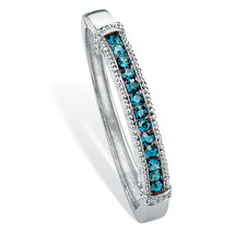 PalmBeach Jewelry Birthstone Silvertone Bangle Bracelet 8&quot; - £23.76 GBP