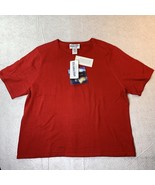 Pendleton Silk Short Sleeve T Shirt Women&#39;s XL Extra Large Red Vtg - $21.24