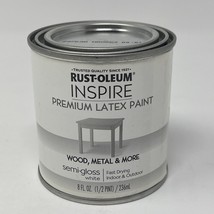 Rust-Oleum Inspire 297038 Premium Latex Paint, Semi-Gloss, White 8 oz SH... - £9.45 GBP