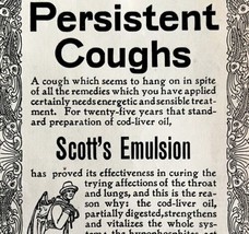Scott&#39;s Emulsion Coughs 1897 Advertisement Victorian Quack Medicine DWFF11 - £23.59 GBP